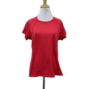 LL Bean Athletic Tee Womens M Medium Watermelon Short Sleeve Base Layer Shirt